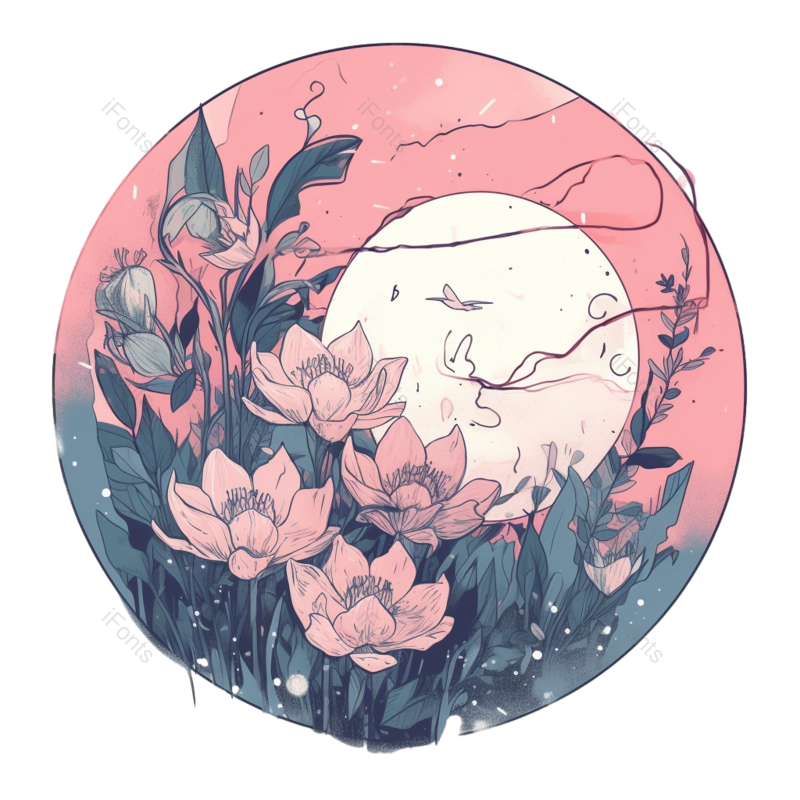 花卉插画图片,花朵插画元素,PNG,免抠素材